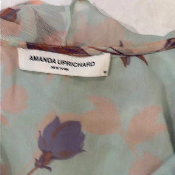 Amanda Uprichard Floral Mint Women’s Mini Dress - Picture 2 of 4